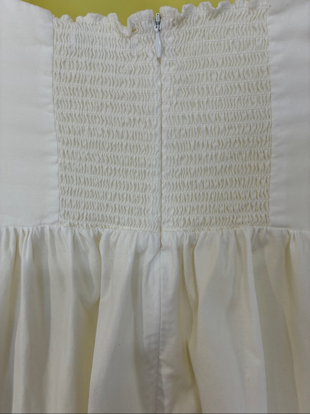Reformation  Dress Mini White "Michaela" Square Neck Puff Sleeve Nwot 6 - Picture 6 of 7